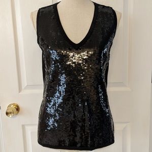 Cyrus Black Sequined Tank Top